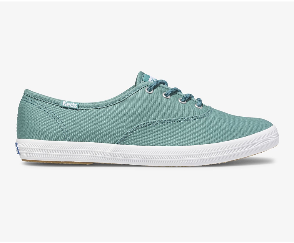 Womens Keds Sneakers - Champion Solids - Turquoise - 7096-XVJSK